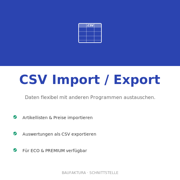 CSV Import / Export